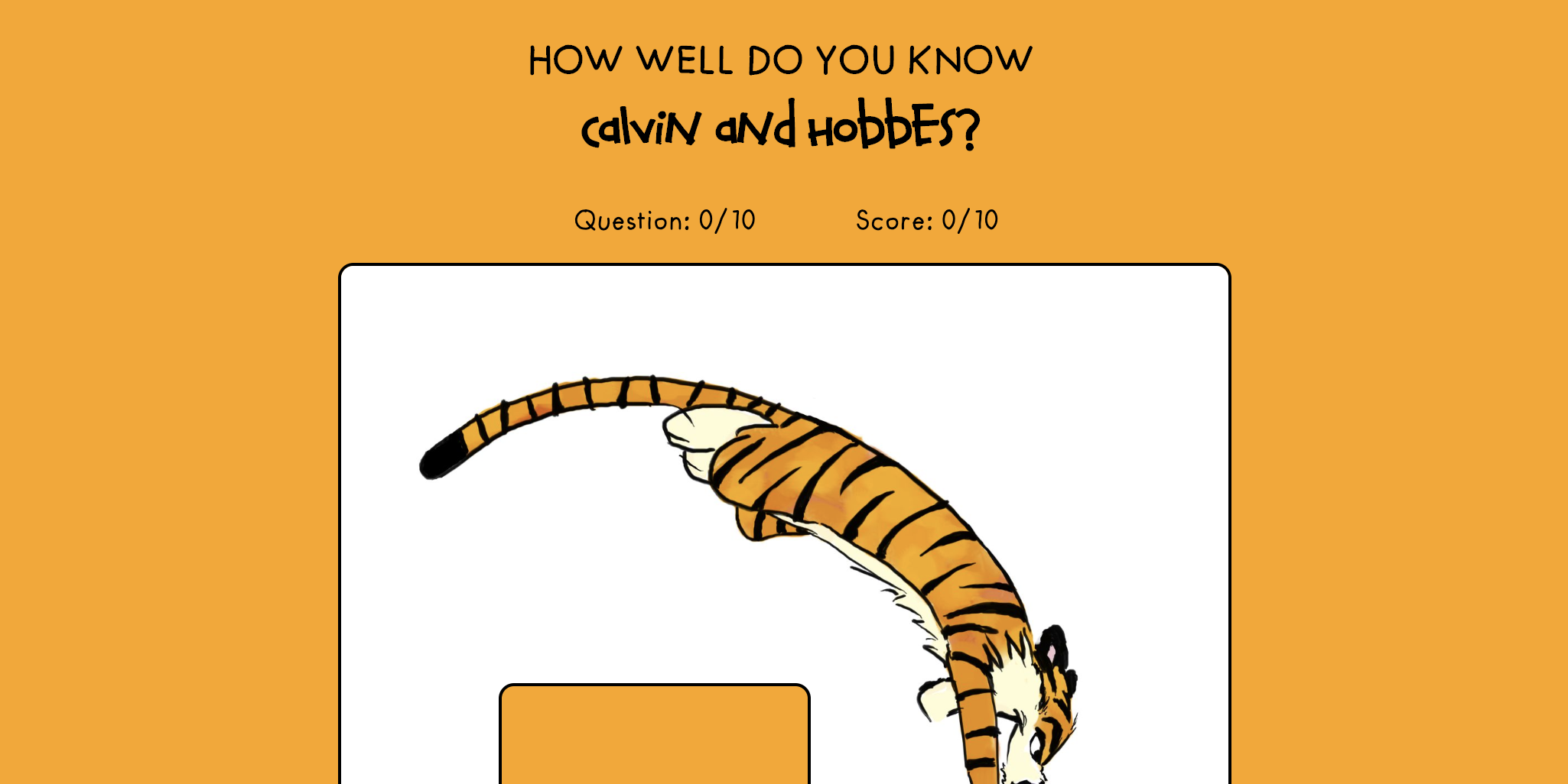 Thumbnail of my Calvin and Hobbes quiz app